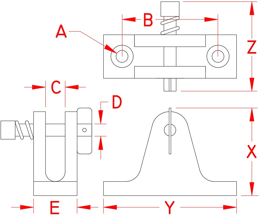 Stainless Steel Deck Hinges - 90 Degree and Concave, Railing and Bimini, S3682-5000